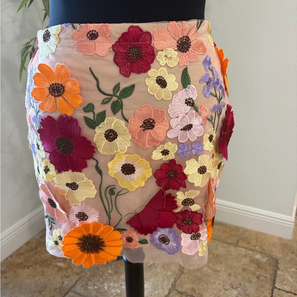 NWT Floral Embroidered Women's Skirt
